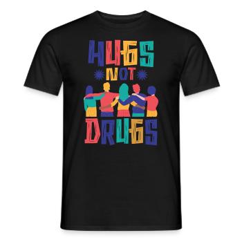 Hugs instead of drugs - Men's T-Shirt - black - Front - AI Model Male 178 light (178cm)