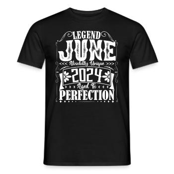 juin 2024. Anniversaire juin 2024 Cadeau juin 2024 - T-shirt homme - noir - Devant - AI Model Male 178 light (178cm)