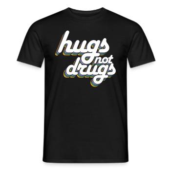 Hugs instead of drugs - Men's T-Shirt - black - Front - AI Model Male 178 light (178cm)