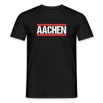 Aachenerin Aachener Aachen - Männer T-Shirt - Schwarz - Vorne - AI Model Male 178 light (178cm)