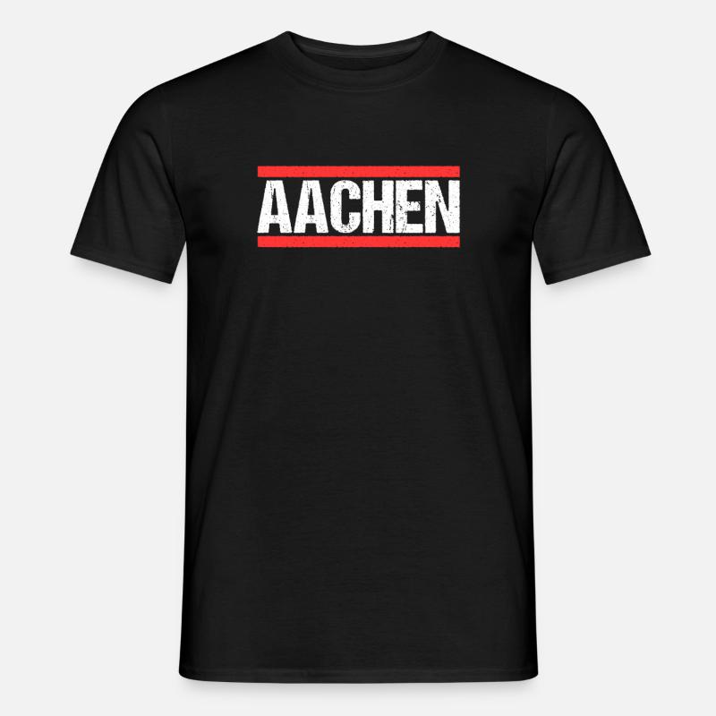 Aachenerin Aachener Aachen - Männer T-Shirt - Schwarz