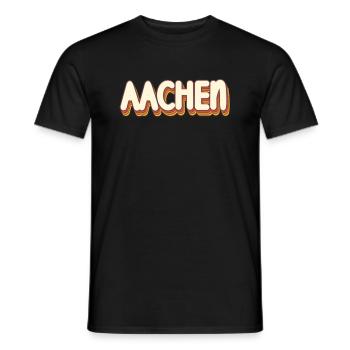 Aachenerin Aachener Aix-la-Chapelle - T-shirt homme - noir - Devant - AI Model Male 178 light (178cm)