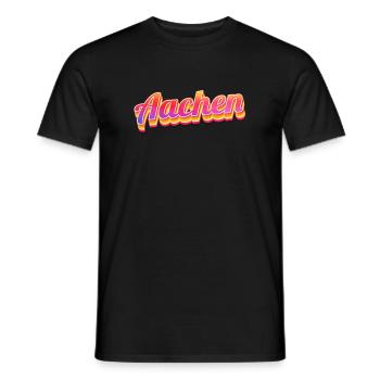 Aachenerin Aachener Aix-la-Chapelle - T-shirt homme - noir - Devant - AI Model Male 178 light (178cm)