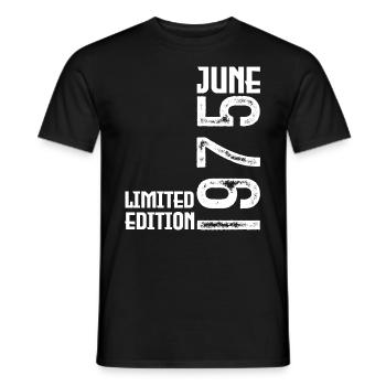 Gift June 1975 anniversary June 1975. June 1975 - Men's T-Shirt - black - Front - AI Model Male 178 light (178cm)