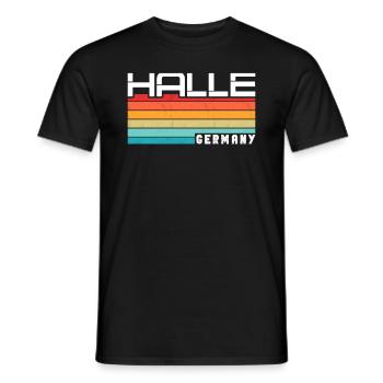Halleserin Halleser Halle - T-shirt homme - noir - Devant - AI Model Male 178 light (178cm)