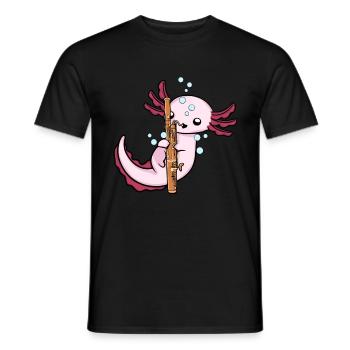 Axolotl Fagott Musikinstrument Big Band Oboe - Männer T-Shirt - Schwarz - Vorne - AI Model Male 178 light (178cm)