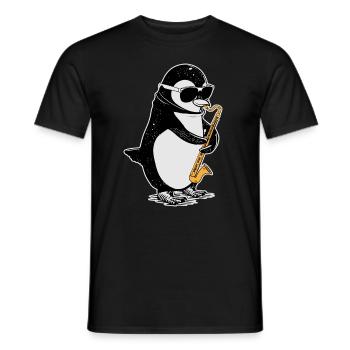 Bassklarinette Pinguin Big Band Kinder Orchester - Männer T-Shirt - Schwarz - Vorne - AI Model Male 178 light (178cm)
