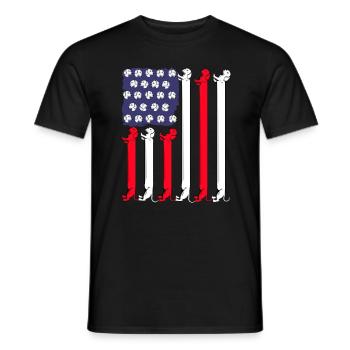 Dackel Hund Geschenk 4th Of July Dachshund - Männer T-Shirt - Schwarz - Vorne - AI Model Male 178 light (178cm)