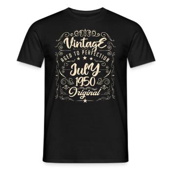 Jahrgang Geboren im Juli 1950 Jubiläum Juli - Männer T-Shirt - Schwarz - Vorne - AI Model Male 178 light (178cm)