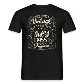 Jahrgang Geboren im Juli 1955 Jubiläum Juli - Männer T-Shirt - Schwarz - Vorne - AI Model Male 178 light (178cm)