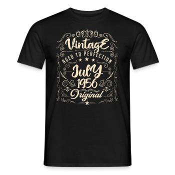Jahrgang Geboren im Juli 1956 Jubiläum Juli - Männer T-Shirt - Schwarz - Vorne - AI Model Male 178 light (178cm)