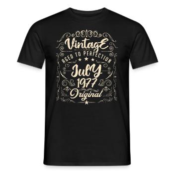 Jahrgang Geboren im Juli 1977 Jubiläum Juli - Männer T-Shirt - Schwarz - Vorne - AI Model Male 178 light (178cm)