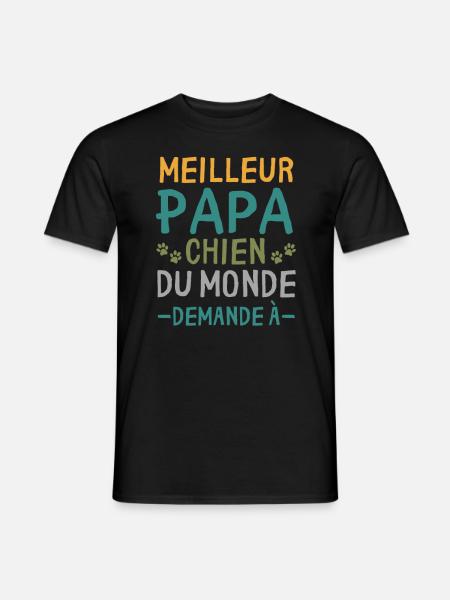 Meilleur Papa Chien Du Monde cadeau Personnalisé - T-shirt homme - noir