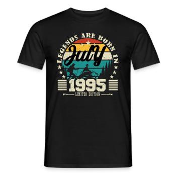 Juli 1995. Geburtstagsgeschenk Juli 1995. - Männer T-Shirt - Schwarz - Vorne - AI Model Male 178 light (178cm)
