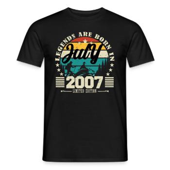 Juli 2007. Geburtstagsgeschenk Juli 2007. - Männer T-Shirt - Schwarz - Vorne - AI Model Male 178 light (178cm)