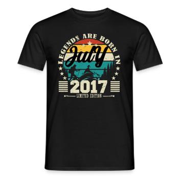 July 2017. Birthday gift July 2017. - Men's T-Shirt - black - Front - AI Model Male 178 light (178cm)