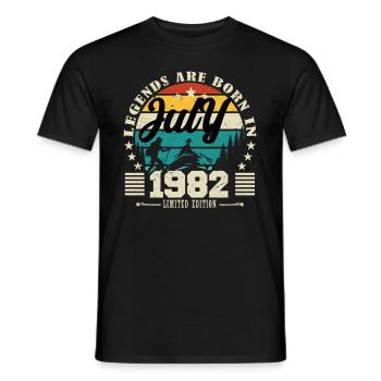Juli 1982. Geburtstagsgeschenk Juli 1982. - Männer T-Shirt - Schwarz - Vorne - AI Model Male 178 light (178cm)
