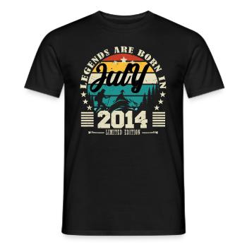 Juli 2014. Geburtstagsgeschenk Juli 2014. - Männer T-Shirt - Schwarz - Vorne - AI Model Male 178 light (178cm)