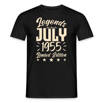 Naissance En Juillet 1955. Cadeau d'anniversaire. - T-shirt homme - noir - Devant - AI Model Male 178 light (178cm)