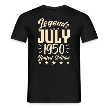Born in July 1950. Birthday gift. - Men's T-Shirt - black - Front - AI Model Male 178 light (178cm)