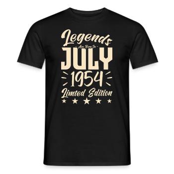 Naissance En Juillet 1954. Cadeau d'anniversaire. - T-shirt homme - noir - Devant - AI Model Male 178 light (178cm)