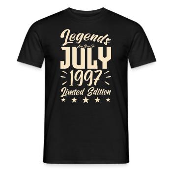 Naissance En Juillet 1997. Cadeau d'anniversaire. - T-shirt homme - noir - Devant - AI Model Male 178 light (178cm)
