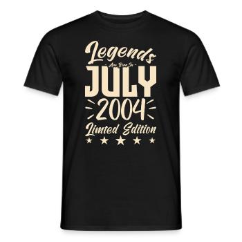 Naissance En Juillet 2004. Cadeau d'anniversaire. - T-shirt homme - noir - Devant - AI Model Male 178 light (178cm)