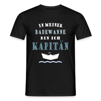 IN MEINER BADEWANNE BIN ICH KAPITÄN - Männer T-Shirt - Schwarz - Vorne - AI Model Male 178 light (178cm)