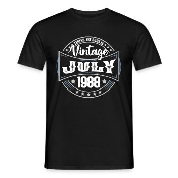 Juli 1988. Geburtstagsgeschenk Juli 1988. - Männer T-Shirt - Schwarz - Vorne - AI Model Male 178 light (178cm)