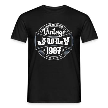 Juli 1987. Geburtstagsgeschenk Juli 1987. - Männer T-Shirt - Schwarz - Vorne - AI Model Male 178 light (178cm)