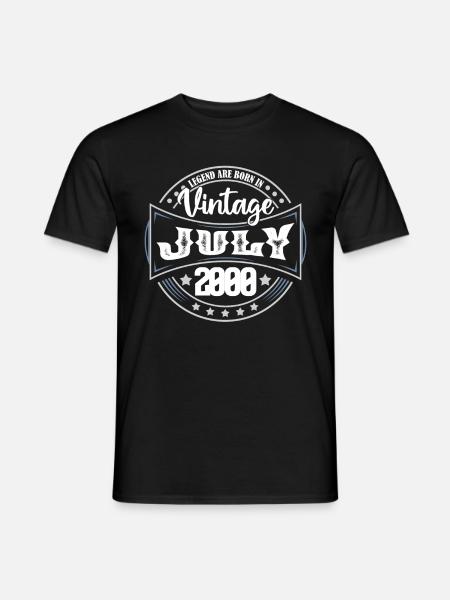 2000 Juli. Geburtstagsgeschenk Juli 2000. - Männer T-Shirt - Schwarz