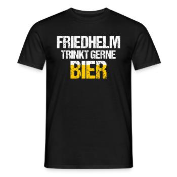 FRIEDHELM Spruch Bier Party Name Biertrinker - Männer T-Shirt - Schwarz - Vorne - AI Model Male 178 light (178cm)