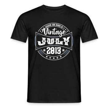 Juli 2013. Geburtstagsgeschenk Juli 2013. - Männer T-Shirt - Schwarz - Vorne - AI Model Male 178 light (178cm)