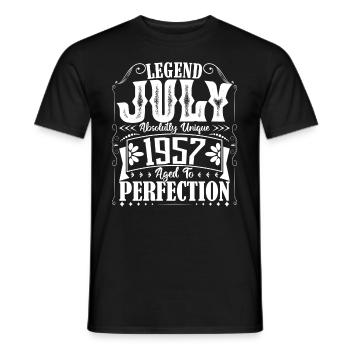 Juli 1957. Geburtstagsgeschenk Juli 1957. - Männer T-Shirt - Schwarz - Vorne - AI Model Male 178 light (178cm)