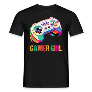 Console de jeu PC Gamer Girl Gamer Girl - T-shirt homme - noir - Devant - AI Model Male 178 light (178cm)