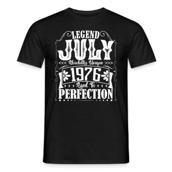 Juillet 1976. Cadeau d'Anniversaire juillet 1976. - T-shirt homme - noir - Devant - AI Model Male 178 light (178cm)