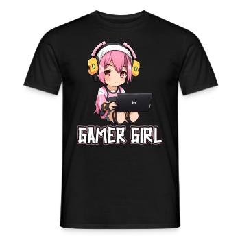 Gaming Console PC Gamer Girl Gamer Girl - Men's T-Shirt - black - Front - AI Model Male 178 light (178cm)