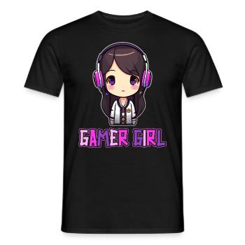 Gaming Console PC Gamer Girl Gamer Girl - Men's T-Shirt - black - Front - AI Model Male 178 light (178cm)