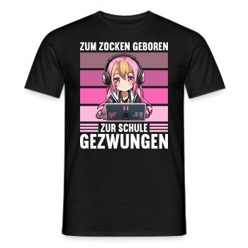 Gaming Konsole PC Zockerin Mädchen Gamer Girl - Männer T-Shirt - Schwarz - Vorne - AI Model Male 178 light (178cm)