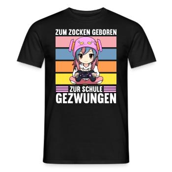 Gaming Konsole PC Zockerin Mädchen Gamer Girl - Männer T-Shirt - Schwarz - Vorne - AI Model Male 178 light (178cm)