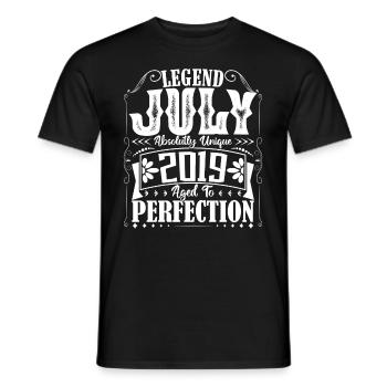 July 2019. Birthday gift July 2019. - Men's T-Shirt - black - Front - AI Model Male 178 light (178cm)