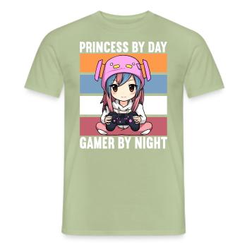 Gaming Console PC Gamer Girl Gamer Girl - Men's T-Shirt - sage - Front - AI Model Male 178 light (178cm)