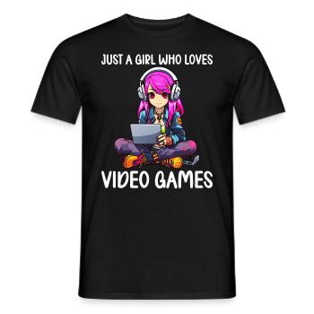 Gaming Console PC Gamer Girl Gamer Girl - Men's T-Shirt - black - Front - AI Model Male 178 light (178cm)
