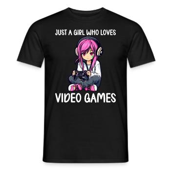 Gaming Console PC Gamer Girl Gamer Girl - Men's T-Shirt - black - Front - AI Model Male 178 light (178cm)