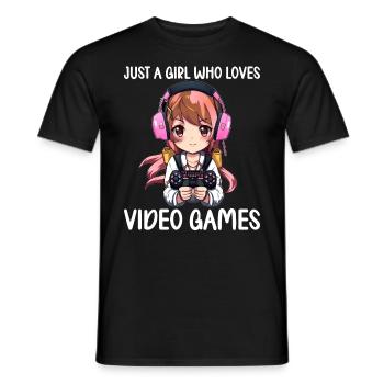 Gaming Console PC Gamer Girl Gamer Girl - Men's T-Shirt - black - Front - AI Model Male 178 light (178cm)