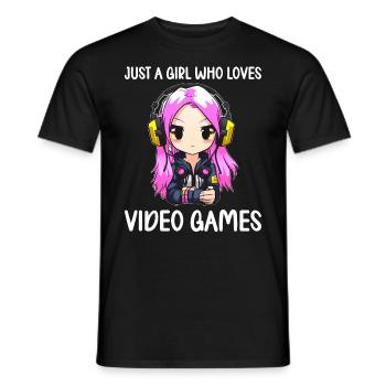 Gaming Console PC Gamer Girl Gamer Girl - Men's T-Shirt - black - Front - AI Model Male 178 light (178cm)