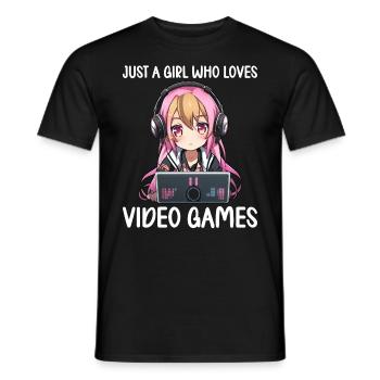 Gaming Console PC Gamer Girl Gamer Girl - Men's T-Shirt - black - Front - AI Model Male 178 light (178cm)