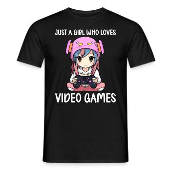 Gaming Console PC Gamer Girl Gamer Girl - Men's T-Shirt - black - Front - AI Model Male 178 light (178cm)