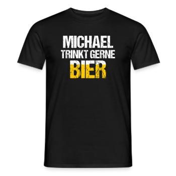 MICHAEL Spruch Bier Party Name Biertrinker - Männer T-Shirt - Schwarz - Vorne - AI Model Male 178 light (178cm)