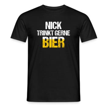 NICK Spruch Bier Party Name Biertrinker - Männer T-Shirt - Schwarz - Vorne - AI Model Male 178 light (178cm)